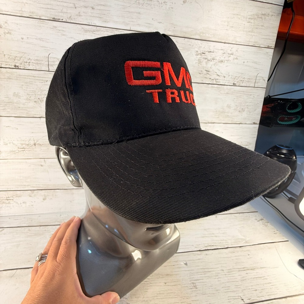 Vintage GMC Truck Snapback Hat Otto Cap Black Red Embroidered Trucker‎ Cap Mens